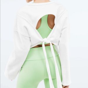 FABLETICS Skye Tie Open Back Long-Sleeve Pullover XL